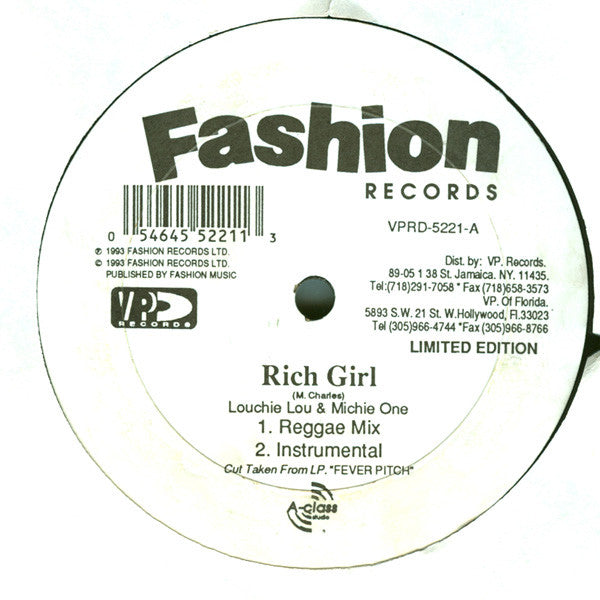 Louchie Lou & Michie One - Rich Girl (VINYL LP) | Excellent+ (EX+) Generic - HOUSE / USED *EXCELLENT+*
