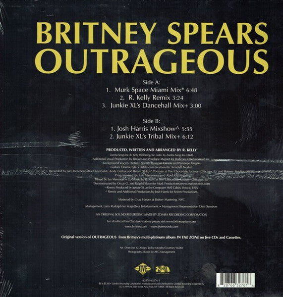 Britney Spears - Outrageous (Remixes) (VINYL 12") | Excellent+ (EX+) Near Mint (NM) - HOUSE / USED *EXCELLENT+*