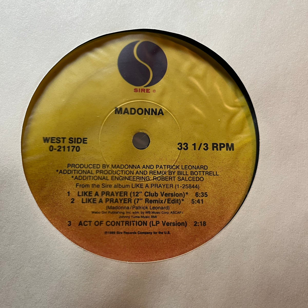 Madonna - Like A Prayer (VINYL 12") | USED Near Mint- (NM-) Excellent (EX) HOUSE
