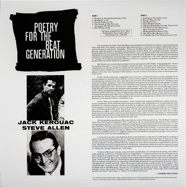 Jack Kerouac & Steve Allen (3) - Poetry For The Beat Generation | Mint (M) Mint (M) - JAZZ *COLOR*