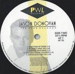 Jason Donovan Ten Good Reasons PWL Records, PWL Records LP, Album Very Good Plus (VG+) Very Good Plus (VG+)