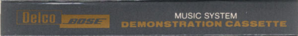 Delco / Bose Music System Demonstration Cassette | Near Mint (NM) Near Mint (NM)