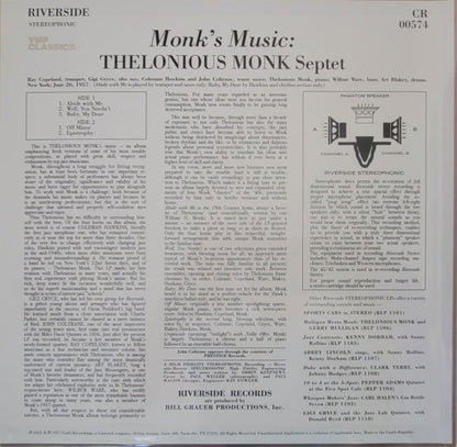 Thelonious Monk Septet - Monk's Music | Mint (M) Mint (M) - JAZZ *COLOR/VMP*