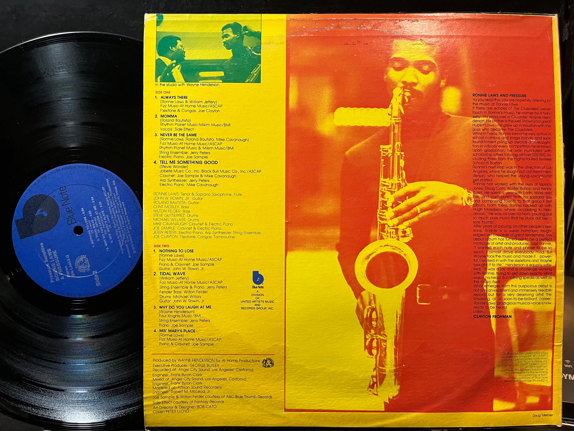 Ronnie Laws - Pressure Sensitive (VINYL) | Mint (M) Excellent (EX) - JAZZ/FUNK / USED *NEAR MINT*