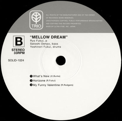Ryo Fukui - Mellow Dream | Mint (M) Mint (M) - JAZZ *JAPAN*