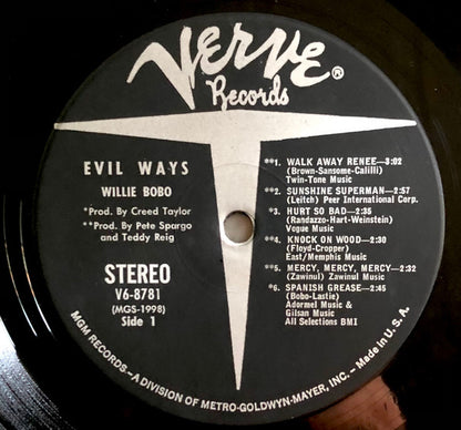 Willie Bobo - Evil Ways (VINYL LP) | Excellent+ (EX+) Excellent+ (EX+) - JAZZ/LATIN / USED *EXCELLENT+*