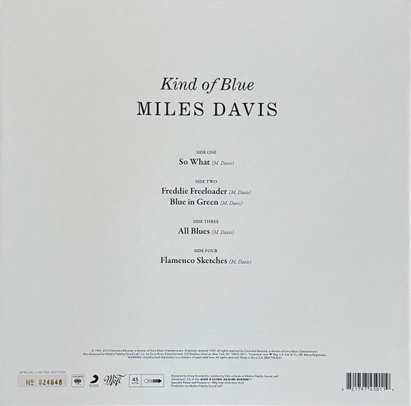 Miles Davis - Kind Of Blue | Mint (M) Mint (M) - JAZZ *MFSL BOX*