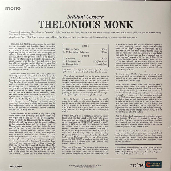 Brilliant Corners (COLOR VINYL / NUMBERED) | - JAZZ *NEW/COLOR*