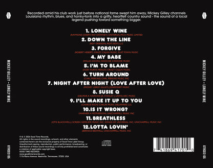 Mickey Gilley - (PRESALE 6/5/26) Lonely Wine (MANUFACTURED ON DEMAND CD) | Mint (M) Mint (M) - JAZZ *NEW/COLOR*