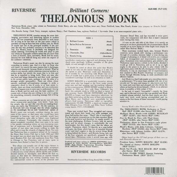 Brilliant Corners | Mint (M) Mint (M) - JAZZ *SEALED*