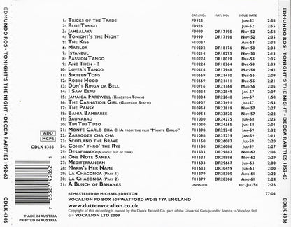 Tonight's The Night - Decca Rarities 1952-63 *CD* | Mint (M) Mint (M)