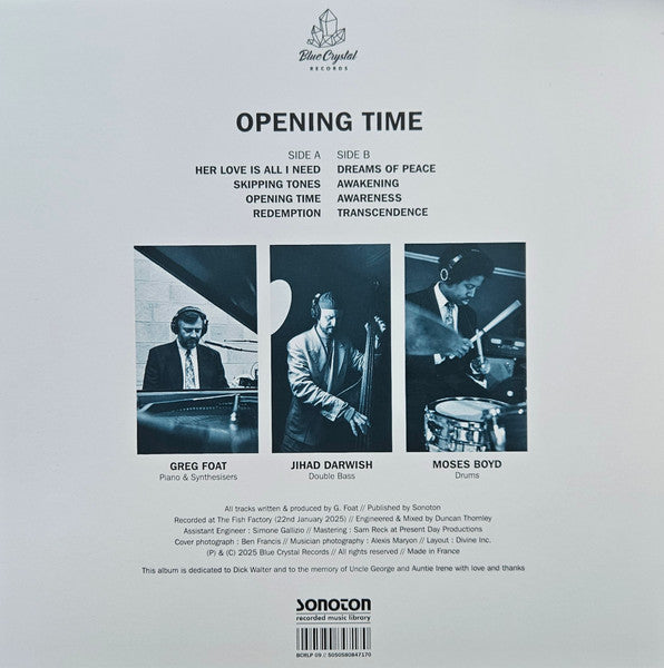Greg Foat - Opening Time (VINYL) | Mint (M) Mint (M) - JAZZ *NEW*