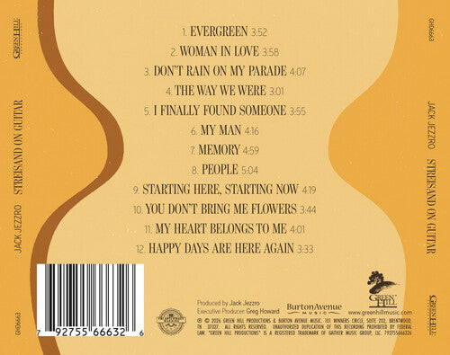 Jack Jezzro - (PRESALE 8/14/26) Streisand on Guitar (MOD CD GREEN HILL 2026) | NEW - JAZZ *NEW*