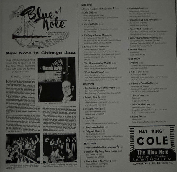 Nat King Cole - Live At The Blue Note Chicago | Mint (M) Mint (M) - JAZZ *NEW*