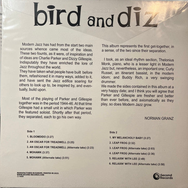 Bird And Diz (MARBLE VINYL) | - JAZZ *NEW*