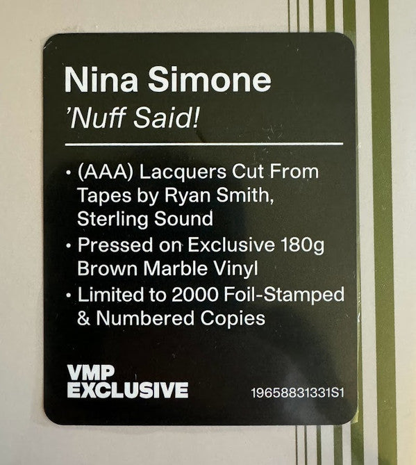 'Nuff Said! (VMP | BROWN MARBLE VINYL) | Mint (M) Mint (M) - JAZZ *SEALED/COLOR*