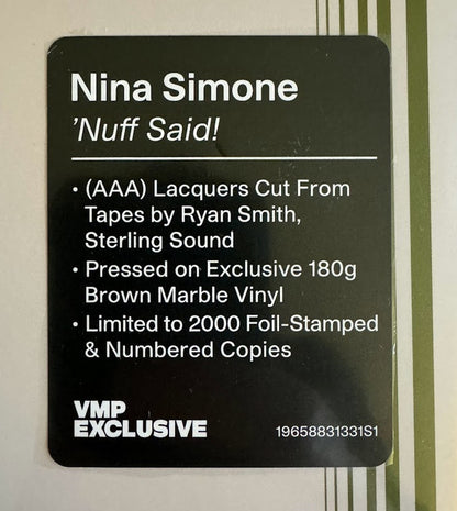 'Nuff Said! (VMP | BROWN MARBLE VINYL) | Mint (M) Mint (M) - JAZZ *SEALED/COLOR*