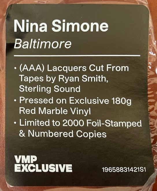 Nina Simone Baltimore LP Mint (M) Mint (M)