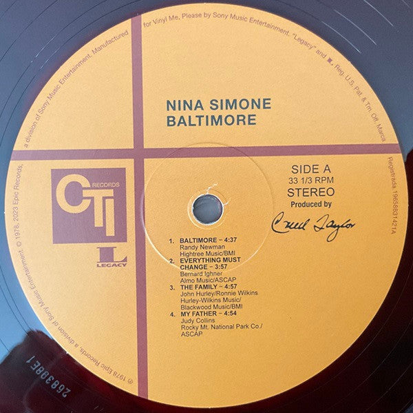 Nina Simone Baltimore LP Mint (M) Mint (M)