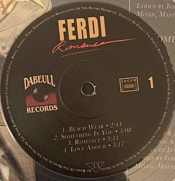 Ferdi (13) - Romance (CLEAR VINYL) | Mint (M) Mint (M) - JAZZ *SEALED/COLOR*