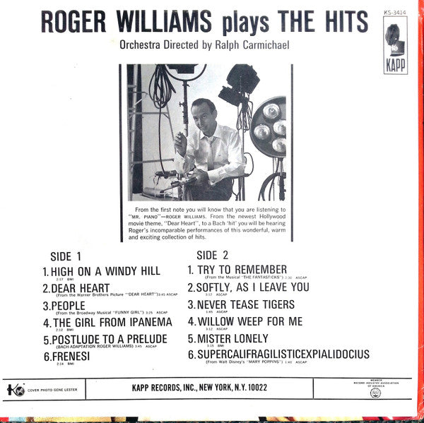 Roger Williams (2) - Roger Williams Plays The Hits *SEALED* | Mint (M) Mint (M) - JAZZ *SEALED*
