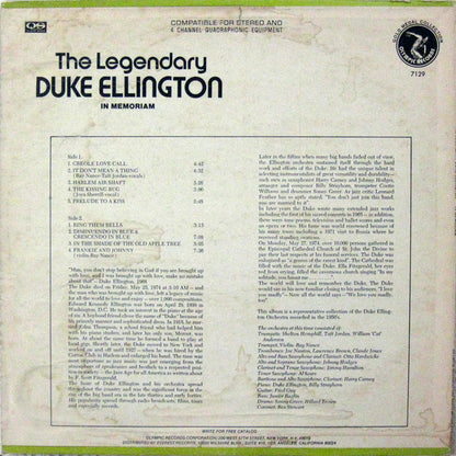 The Legendary Duke Ellington In Memoriam | Mint (M) Mint (M)