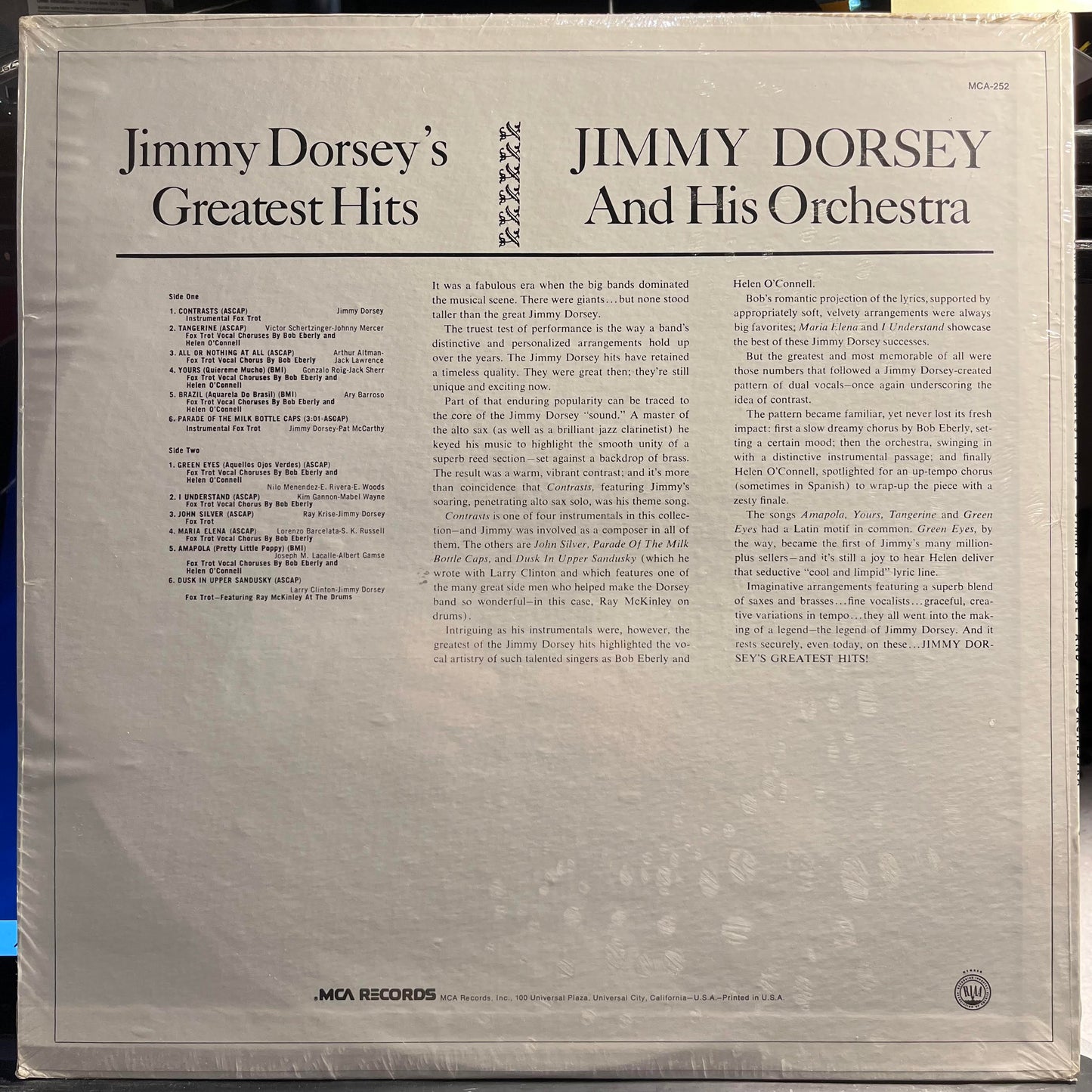 Jimmy Dorsey And His Orchestra - Jimmy Dorsey's Greatest Hits *SEALED* | Mint (M) Mint (M) - JAZZ *SEALED*