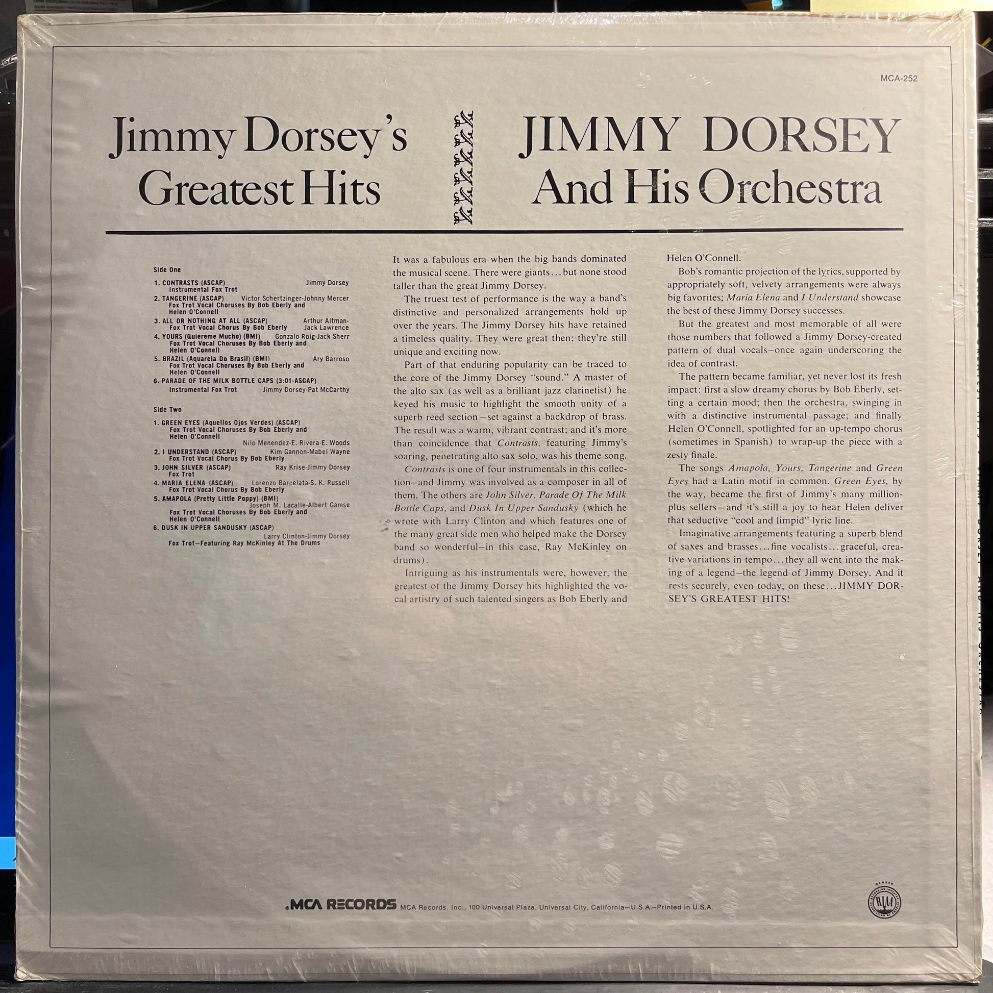 Jimmy Dorsey And His Orchestra - Jimmy Dorsey's Greatest Hits *SEALED* | Mint (M) Mint (M) - JAZZ *SEALED*