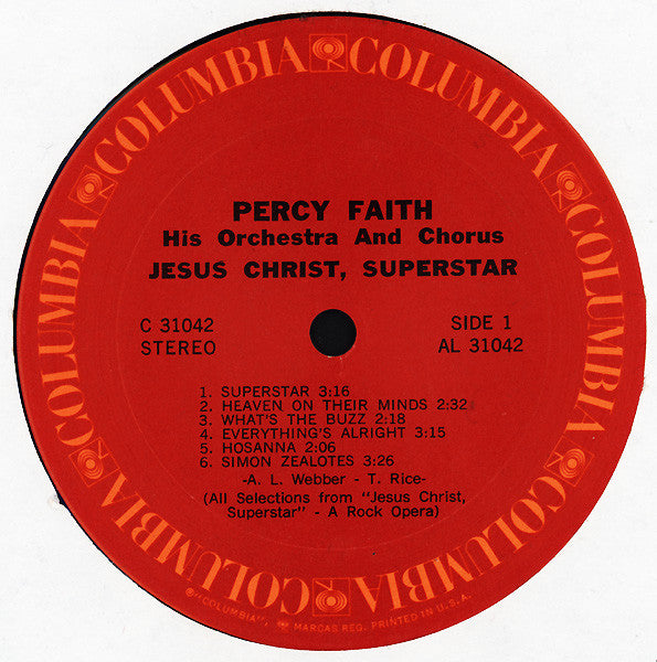 Percy Faith And His Orchestra And Chorus - Jesus Christ, Superstar | Mint (M) Near Mint (NM) - JAZZ *SEALED*