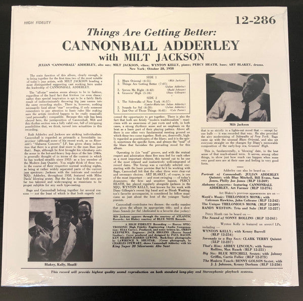 Cannonball Adderley - Things Are Getting Better (VINYL LP 180G 1000 ONLY Rat Pack BLP 12-286) | NEW - JAZZ *SEALED*