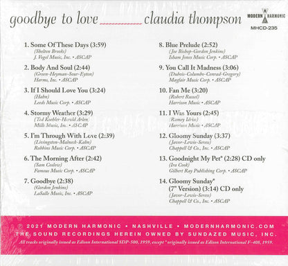 Goodbye To Love (CD) | Mint (M) Mint (M) - JAZZ *SEALED*