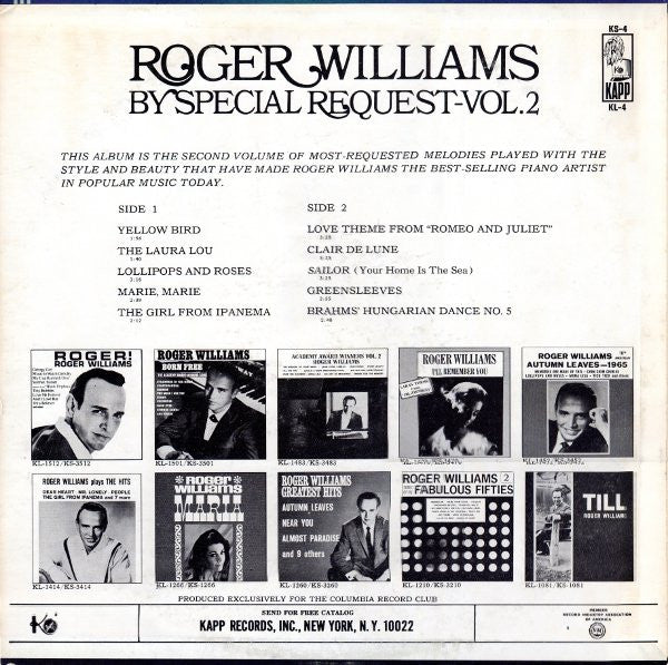 Roger Williams (2) - By Special Request-Vol.2 *SEALED* | Mint (M) Near Mint (NM) - JAZZ *SEALED*