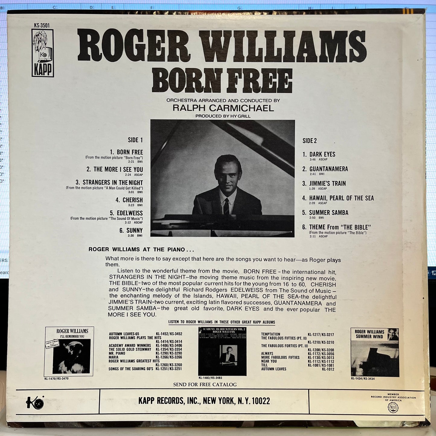 Roger Williams (2) - Born Free *SEALED* | Mint (M) Near Mint (NM) - JAZZ *SEALED*
