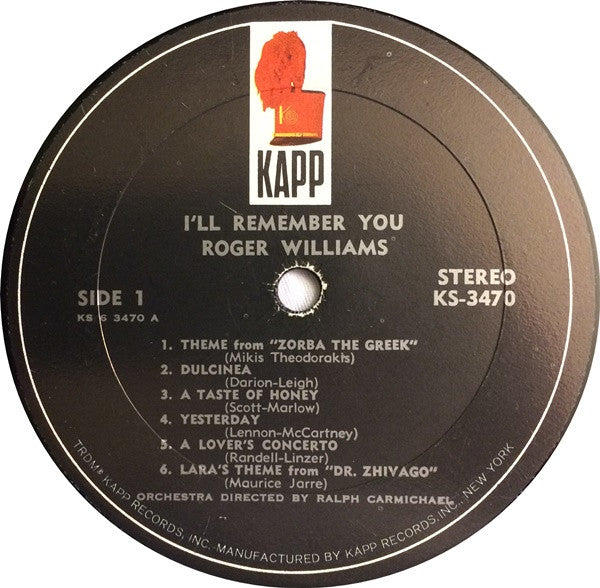 Roger Williams (2) - I'll Remember You *SEALED* | Mint (M) Mint (M) - JAZZ *SEALED*