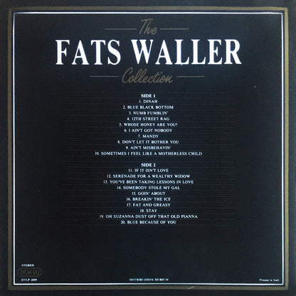Fats Waller - The Fats Waller Collection - 20 Golden Greats *ITALIAN PRESS* | Excellent (EX) Very Good Plus (VG+) - JAZZ / USED *EXCELLENT+*