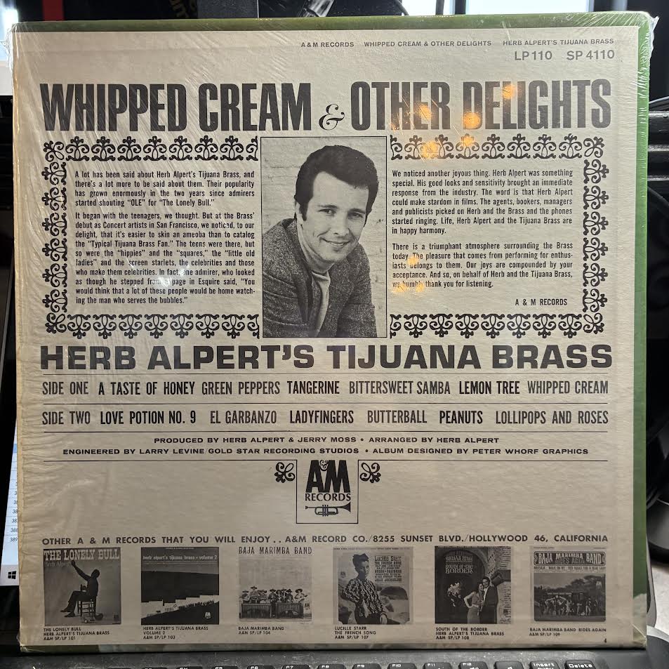 Whipped Cream & Other Delights (VINYL) | Excellent+ (EX+) Near Mint (NM or M-) - JAZZ / USED *EXCELLENT+*