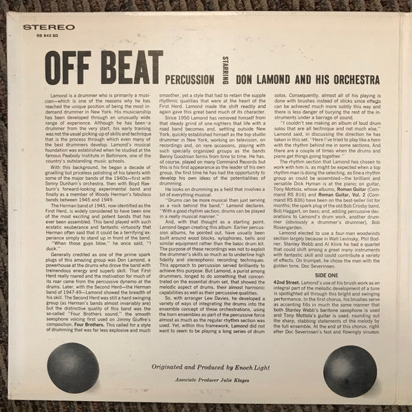 Don Lamond And His Orchestra - Off Beat Percussion | Excellent (EX) Near Mint (NM) - JAZZ / USED *EXCELLENT+*