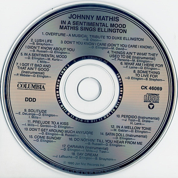 In A Sentimental Mood: Mathis Sings Ellington (CD) | Excellent (EX) Excellent+ (EX+) - JAZZ / USED *EXCELLENT+*