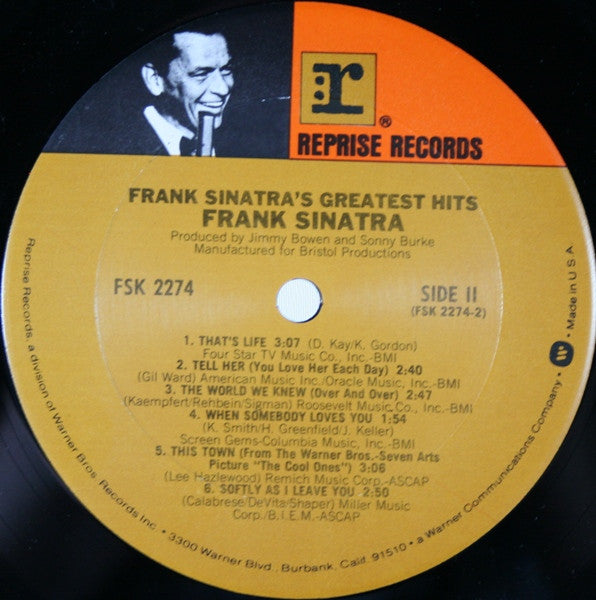 Frank Sinatra's Greatest Hits (VINYL) | Excellent+ (EX+) Excellent (EX) - JAZZ / USED *EXCELLENT+*