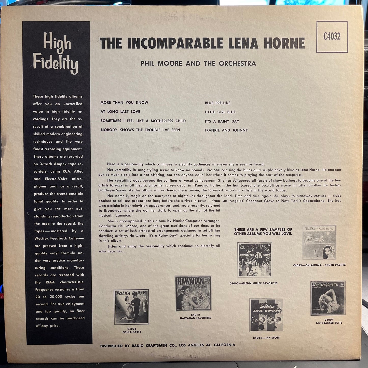Lena Horne - The Incomparable Lena Horne | Excellent (EX) Excellent (EX) - JAZZ / USED *EXCELLENT+*