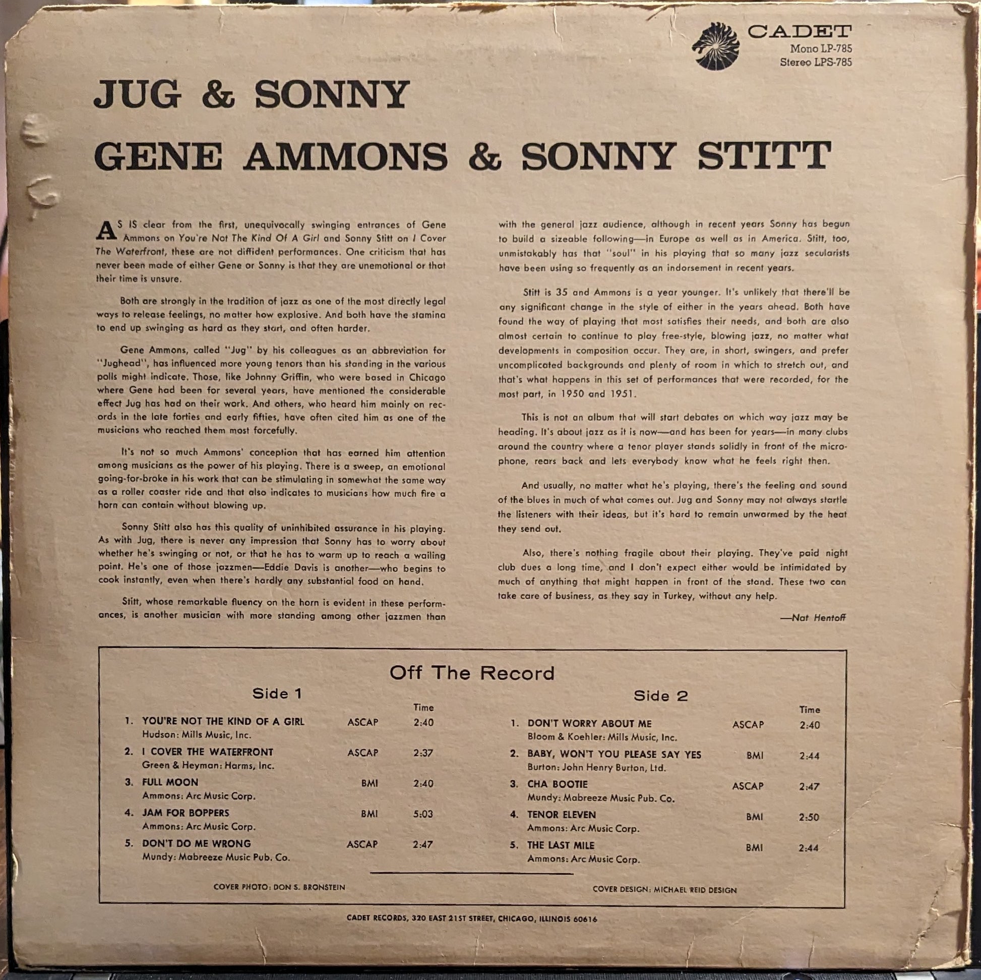 Gene Ammons - Jug & Sonny | Excellent (EX) Very Good (VG) - JAZZ / USED *EXCELLENT+*