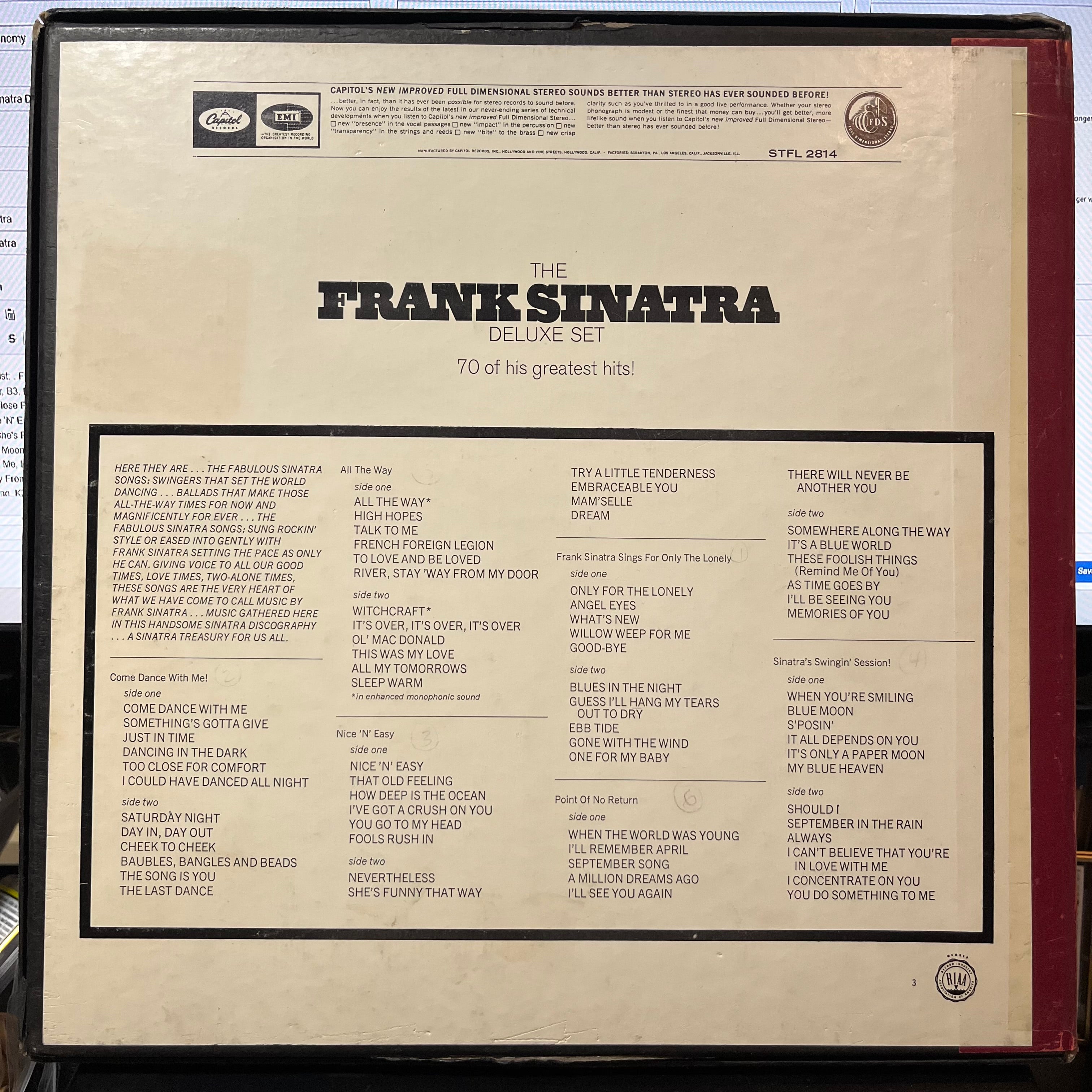 Frank Sinatra de luxe レコード DE LUXE / フランク・シナトラ/FRANK SINATRA レコード通販「お