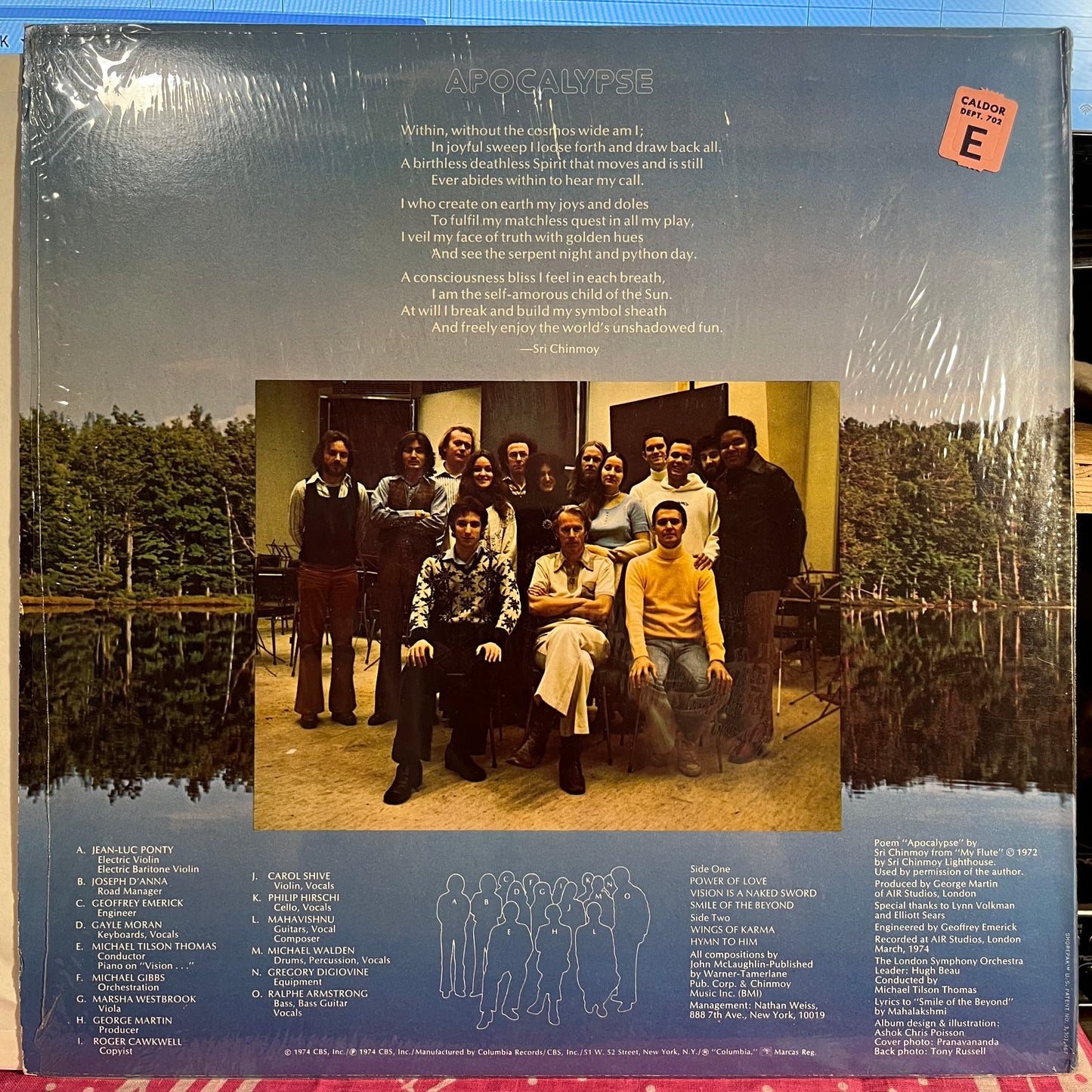 Mahavishnu Orchestra - Apocalypse | Excellent (EX) Near Mint (NM) - JAZZ / USED *EXCELLENT+*