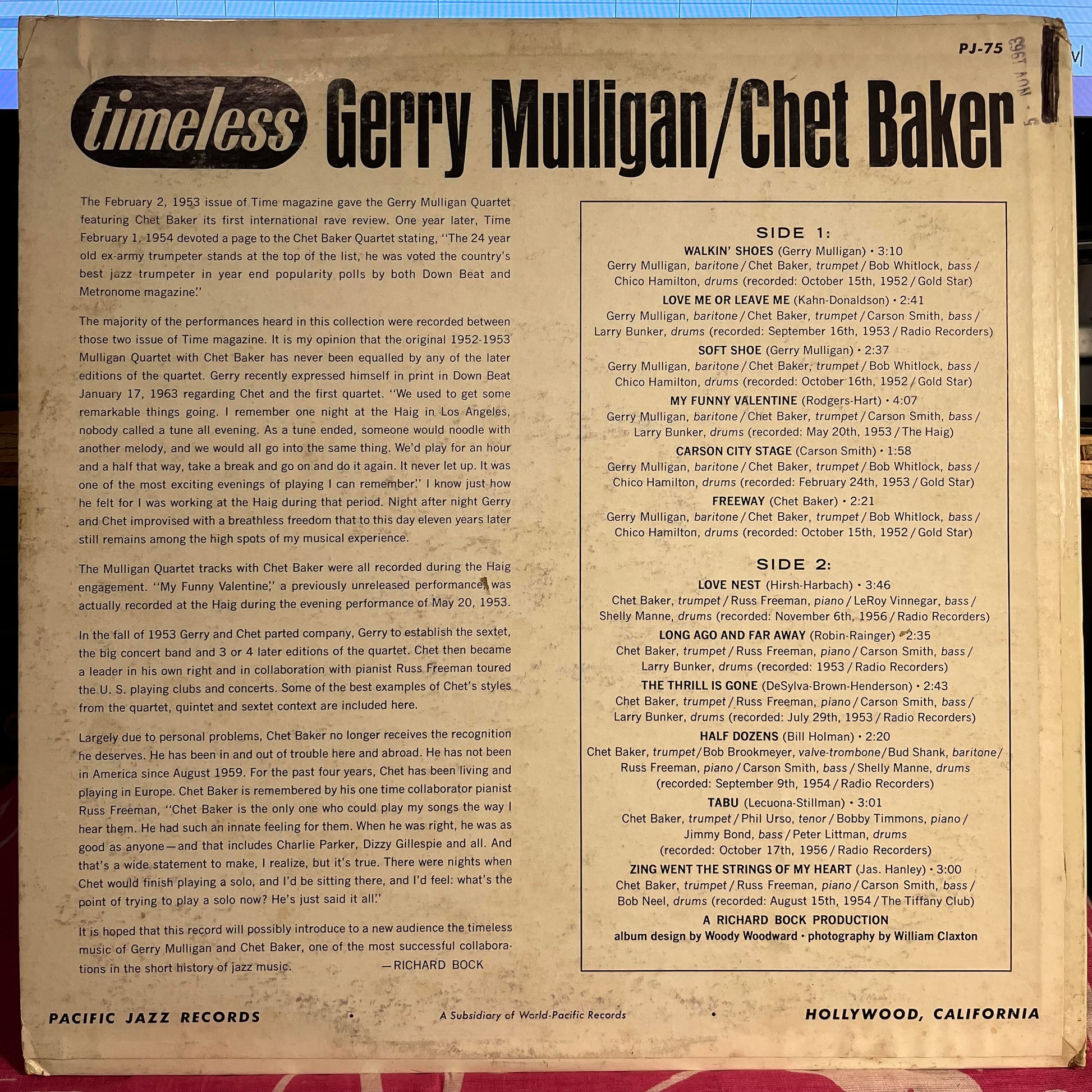 Gerry Mulligan - Timeless | Excellent (EX) Excellent (EX) - JAZZ / USED *EXCELLENT+*