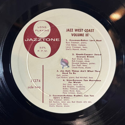 West Coast Jazz Vol. III (VINYL) | Excellent+ (EX+) Excellent+ (EX+) - JAZZ / USED *EXCELLENT+*