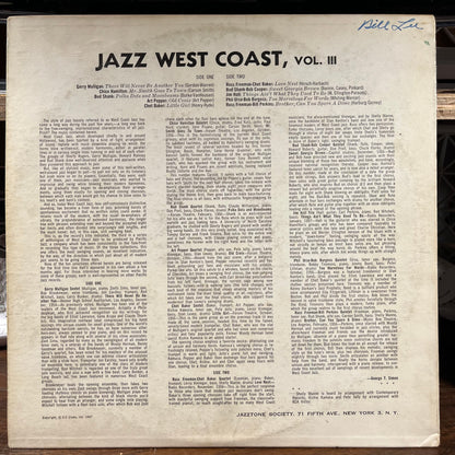West Coast Jazz Vol. III (VINYL) | Excellent+ (EX+) Excellent+ (EX+) - JAZZ / USED *EXCELLENT+*