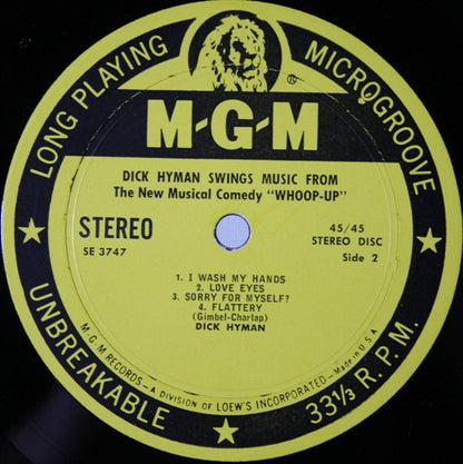 Dick Hyman - Swings Music From Whoop-Up (VINYL) | Excellent+ (EX+) Excellent+ (EX+) - JAZZ / USED *EXCELLENT+*