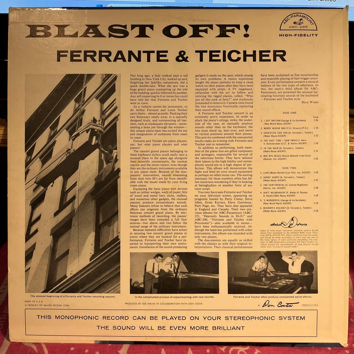 Ferrante & Teicher - Blast Off! *MONO* | Excellent (EX) Excellent (EX) - JAZZ / USED *EXCELLENT+*