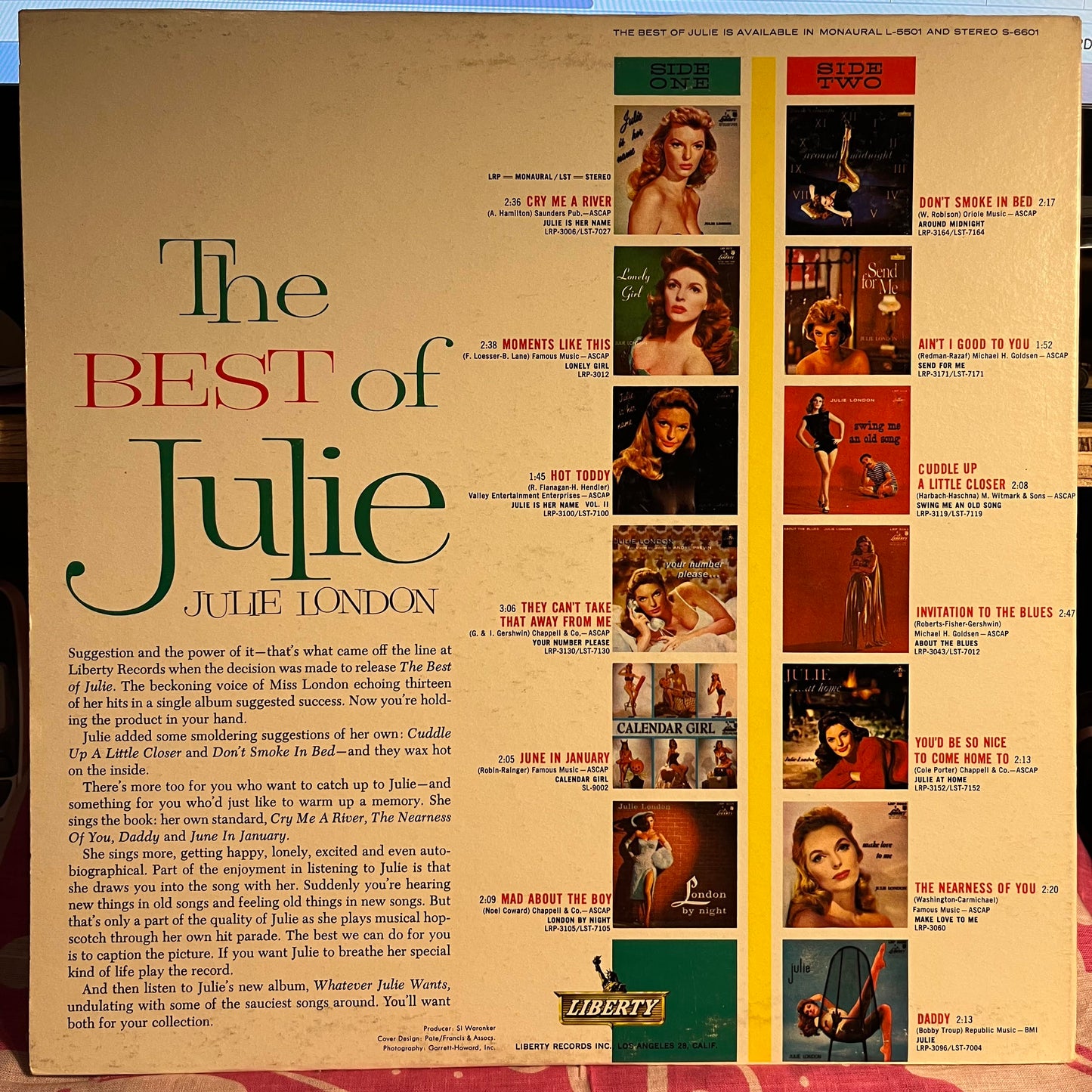 Julie London - The Best Of Julie | Excellent (EX) Excellent (EX) - JAZZ / USED *EXCELLENT+*