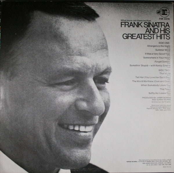 Frank Sinatra's Greatest Hits (VINYL) | Excellent+ (EX+) Excellent (EX) - JAZZ / USED *EXCELLENT+*